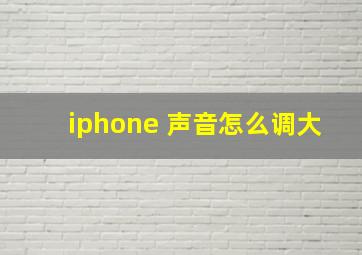 iphone 声音怎么调大